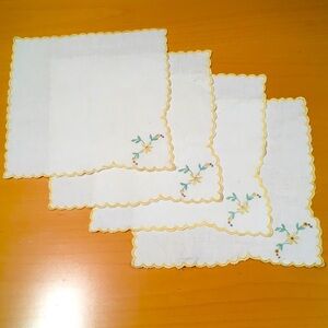 Pure Linen Cocktail Napkins 1940s